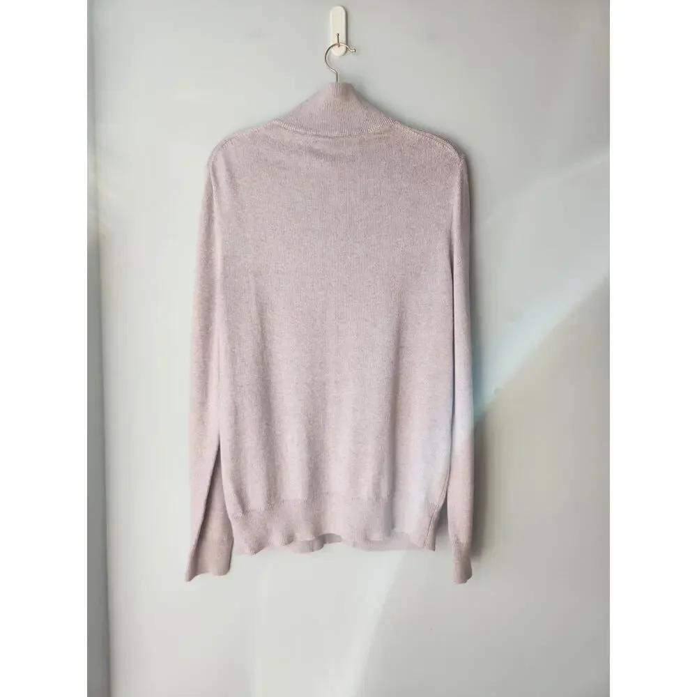 NWT J. Crew Cotton Quarter-Zip Sweater Heather Light Purple Wisteria M